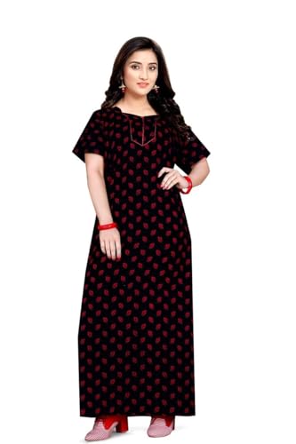Image of PNAEONG Stylish Cotton Nighty for Women Printed Night Gown Maxi Nighty, Comfortable Sleepwear for Daily Use