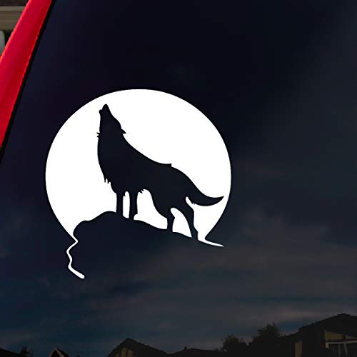 wolf howling decal - SoCoolDesign Howling Wolf Moon Car Window Vinyl Decal Sticker 5