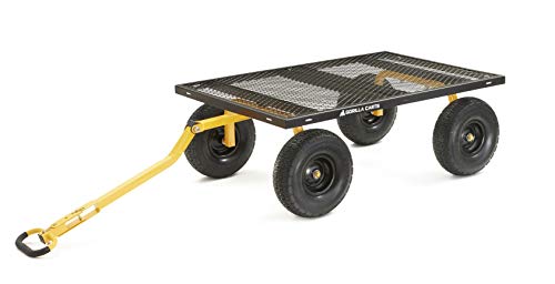 Gorilla Carts Gor1400-Com Heavy-Duty Steel Utility Cart With Removable Sides And 15" Tires, 1400-Lbs. Capacity, Black #TOP2