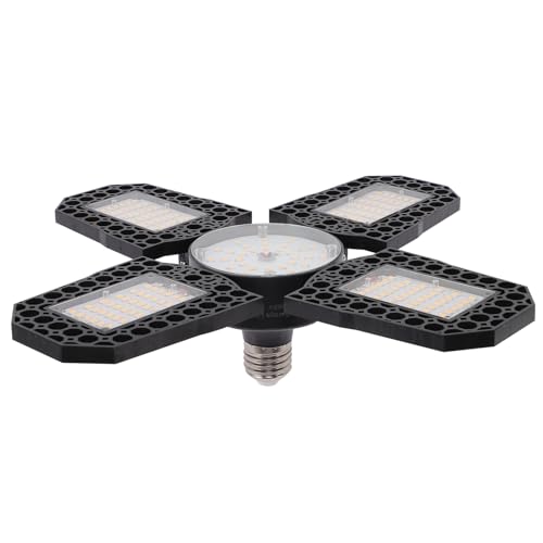 NULYLU Energy-Saving LED Garage Light with Deformable Folding Panels High Brightness Low Heat Ceiling Lamp for Industrial Storage Store Easy No-Tool Installation Indoor Lighting