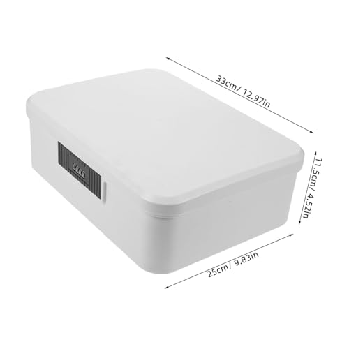 Boîte de stockage verrouillable pour fichiers de documents blanche - 2