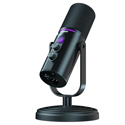 PUPGSIS Podcast Dynamic Microphone, XLR/USB Recording PC Microphones for Broadcast, Podcast...