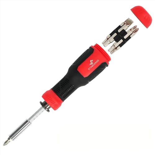 13-in-1 Multi-bit Screwdriver, Mini Adjustable Screwdriver Set, Precision Screw Driver Tool All in One with Torx, Flat Head, Phillips, Hex, Repair Kit Square and 1/4 Nut Driver