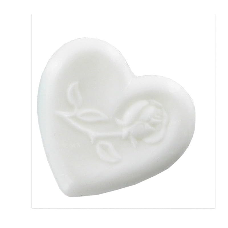 Savon sujet petite taille - 34 g (Muguet (Coeur avec une rose inscrustée))