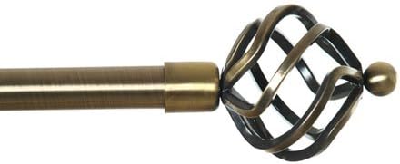 DEBEL Curtain Rod, Spheric, Antique Brass, 90-160 cm