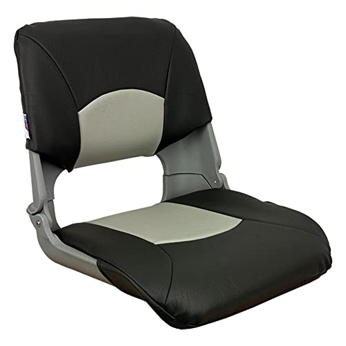 Springfield Marine 1061017-BLK Skipper Fold Down Seat - Gray/Charcoal