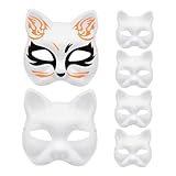 IMIKEYA 6 Piezas Máscaras de Papel Blancas para Pintar DIY Máscaras de Gato Ecológicas para Cosplay Fiesta y Actividades Familiares para Adultos