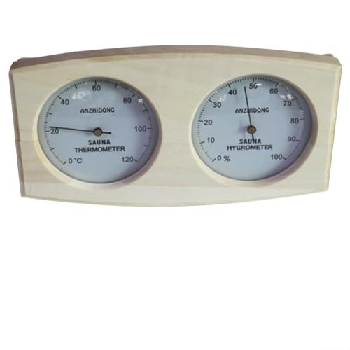 Besttoolifes Thermomètre et hygromètre de sauna en bois pour hammam et jauge d'humidité avec affichage analogique