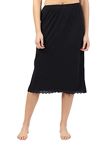 poppins ark Women's Cotton Long Underskirt for Dresses (Black/Beige/White) (Black, X-Large)-picture-32