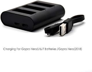 Charging Station for GoPro Rechargeable Battery Charger, 3-Channel Charger GoPro Hero8/Hero7Black/Hero6/Hero5 Black/Hero(2018),with Micro