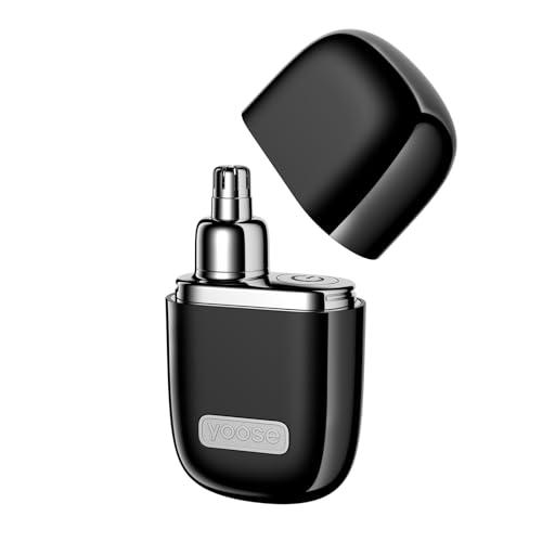 Image of yoose Nose Hair Trimmer, Alloy Nose Trimmer for Men and Women, Black | IPX7 Waterproof, USB-C Rechargeable, Travle Size Nose Trimmers, Dual-Edge Blade, Painless Trimming, Long-Lasing, Low Noise