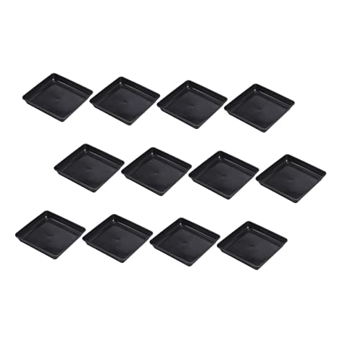 Garneck 12 Stück Blumentopf Untersetzer Eckig 12 cm Aus Kunststoff - Ideal Für - Und Sukkulententöpfe Robuste Untersetzer Für Pflanzen Und Blumen Perfekt Für Indoor Und Outdoor
