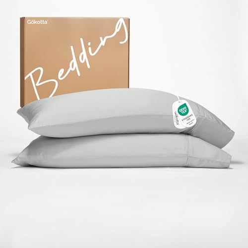 GOKOTTA Soft Pillow Cases Queen Set of 2, Luxury Silky Cooling Pillow Cases for Hot Sleepers, 100% Rayon Derived from Bamboo, Envelope Closure and Reversible Pillowcases for Hair and Face(20