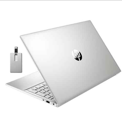 Image of 2022 HP 15.6 inch HD BrightView Laptop, Intel Pentium Silver N5030 Processor, 8GB RAM, 256GB PCIe SSD, Intel HD Graphics 605, 720p HD Webcam, Stereo Speakers, Silver, Windows 11, 32GB USB Card