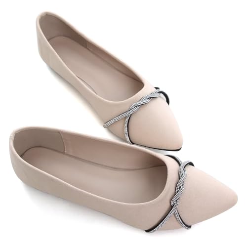Image of Stunner Womens Flats Fashion Pointed Toe Bowknot Ballet Flats Cute Slip On Dress Flats Comfortable Party Wedding Flats2