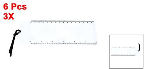 Uxcell A14091600UX0028 6 Pcs Bookmark Ruler Magnifier Fresnel Lens 3X Magnifying Sheet thumb #1