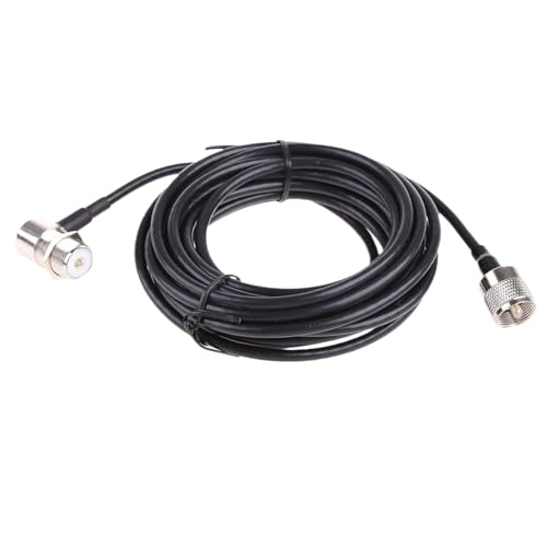 Cable coaxial de extensión RG58 macho a SO239 hembra PL259 para radio jamón de coche, 5 m de longitud, cable coaxial ligero