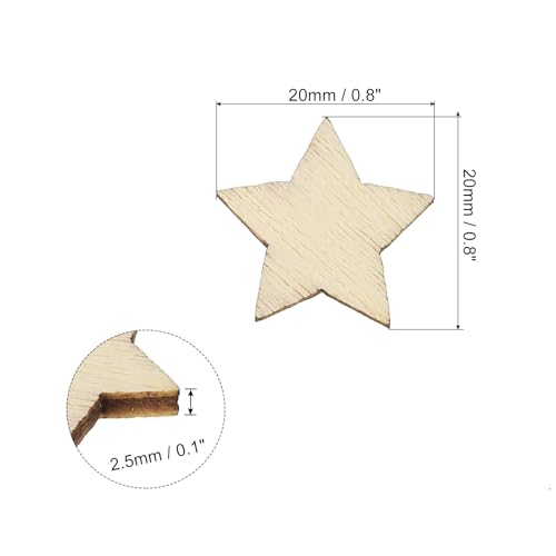 PATIKIL 20mm Wooden Stars - Image 2