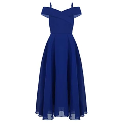 TiaoBug Festlich Mädchen Kinder Kleider lang Blumenmädchenkleid Brautjungernkleid Chiffon Sommerkleid Partykleid Cover