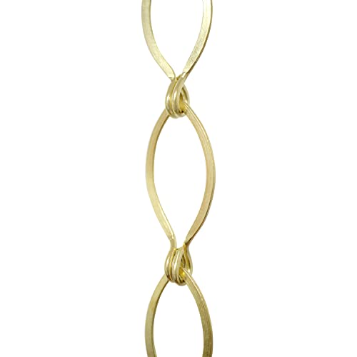 Image of RCH Hardware CH-04-AD-3 Decorative Acid Dipped Solid Brass Chain for Hanging, Lighting - Sleek Ovals and Unwelded Links (3 ft /1 Yard)