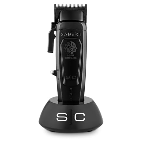 StyleCraft Saber II Professional Full Metal Body High-Torque Digital Brushless Motor Cordless Hair Clipper (Black) Cover