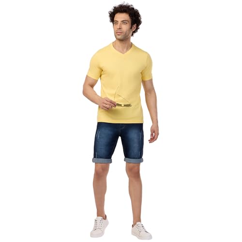 Image of BEEVEE Mens Denim Lycra RAW Fixed Waist 3 /4th Short.