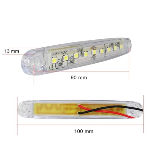 Generico 8 Pezzi Segnalatori Bianchi 9 LED 10cm