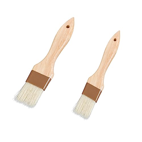 BRIGHTFUFU Large Wool Brush for Baking Bbq Easy Clean Heat Resistant Handle Perfect for Cake Dessert