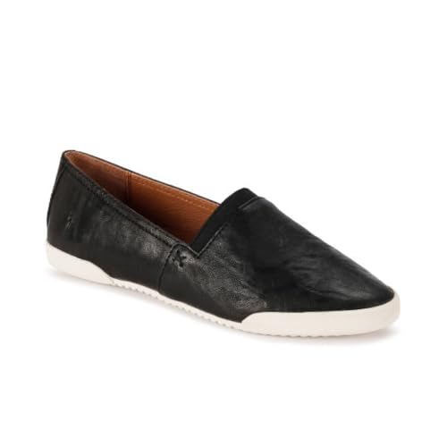 Frye Melanie Slip On Shoes for Women Crafted from Premium Leather with White Rubber Toe Bumpers and Soles, Leather Lining, and Removable Footbeds – 1 ¼” Outsole