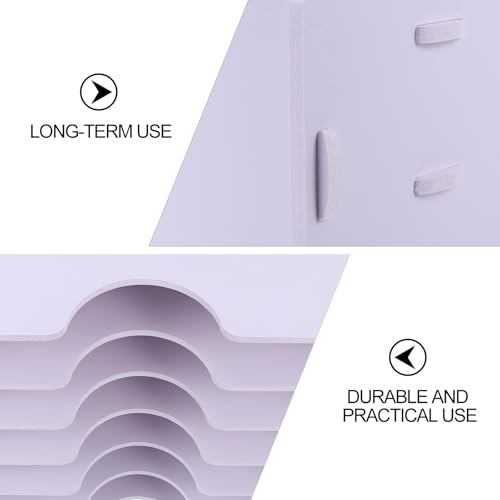 Boîte de rangement pour dossiers Mikikit blanc en bois et pvc à multi-étages - 4