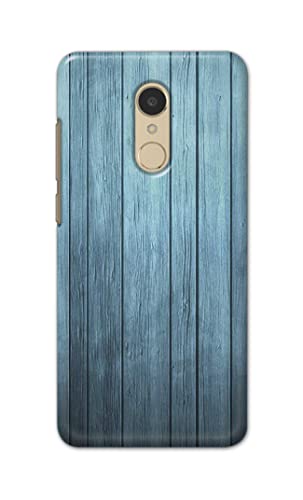 Image of Printed Hard Back Cover Case for Mi Redmi 5 Back Cover (Wooden Blue) -1302