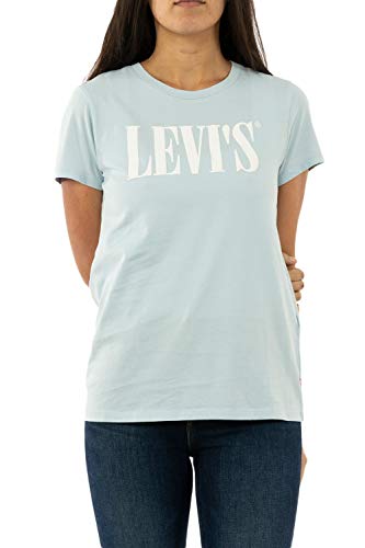 Levi's The Perfect Tee Camiseta, Blue (90's Serif T2 Baby Blue 0782), S Mujer