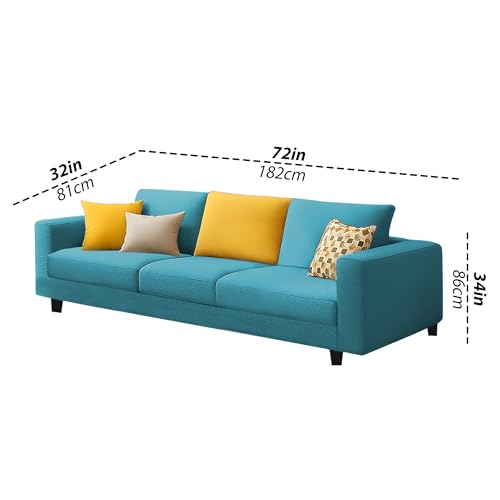 Image of Galib 3+2 Seater Sofa Set for Living Room (Turquise Fabric) Premium Fabric Sofa Set