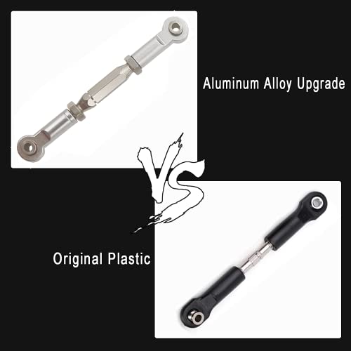 Binghfobbyhuo Adjustable Turnbuckles/Camber Link With Rod Ends Sets For 1/10 Traxxas Slash 2Wd/ 4X4 Upgrade Parts（Silver） #TOP5