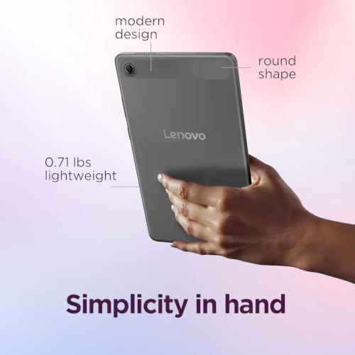 Image of Lenovo 8.7 inch HD Android Tablet, 8-Core Processor, 4GB RAM, 320GB Storage(eMMC+SD), All-Day Battery Life, Dual Dolby Atmos Speakers, Sleek Lightweight Design, Included Protective Folio Case - Grey