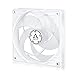 ARCTIC P12 PWM PST - 120 mm, Ventilateur Boitier Silencieux, Refroidisseur pour Unité Centrale, Pression Statique Élevée, Fonction de Partage PST, 200-1800 RPM - Blanc/Transparent