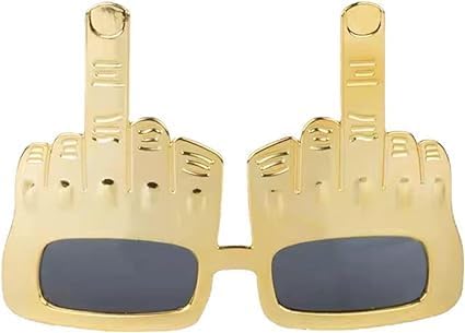 1Pc Golden Tricky Middle Finger Sunglasses,Women's Novelty Sunglasses and Eyewear,Creative Middle Finger Flip Off Hand Shape Finger Silly Funny Party Novelty Sunglasses Novelty Party Eye Glasses Glam