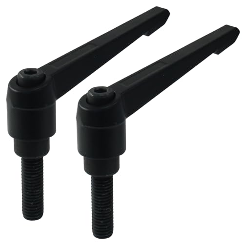 Image of 2Pcs Adjustable Clamping Lever Handle M10 x 32mm Male Thread Adjustable Handles Push Button Ratchet Lever Knob Rotating Screw Handles Bolts with Locking Lever