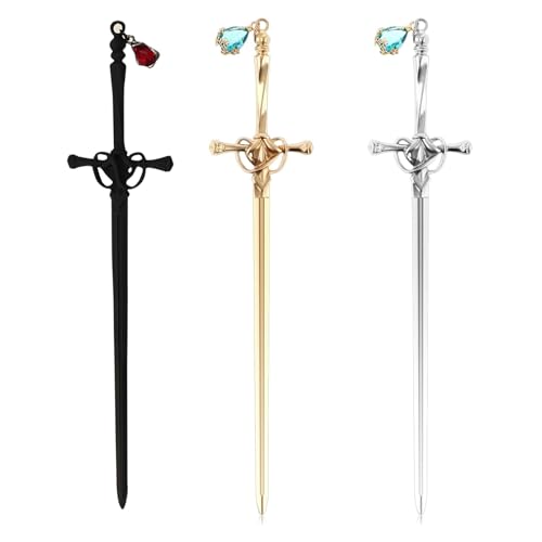 JRYGAC 3 Piezas Marcadores de Libros de Metal de Espada,