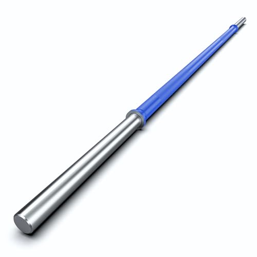 TECHNOAGE 6FT Olympic Barbell for Strength and Weightlifting Training 1 Inch Olympic Bar Barbell for Squat Curl Deadlift Bench Press Overhead Press Hip Thrust 350LBS Capacity(Blue&Silver)