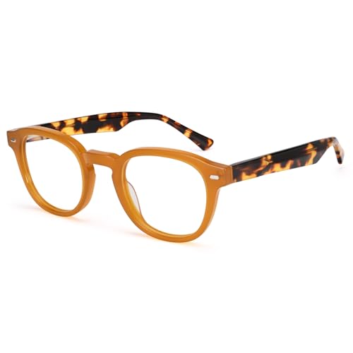 Image of Dollger Blue Light Blocking Glasses for Men Women Retro Round Anti Eye Strain Computer Gaming BlueLight Eyeglasses