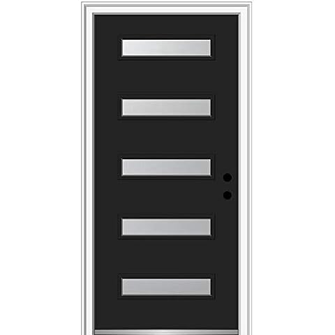 National Door Company, Exterior Single Door, Fiberglass Smooth, 36" x 80", 5-Lite, Spotlight Collection, Left-Hand Inswing Cover