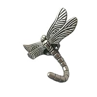 Garneck Antique Silver Dragonfly Coat Hook Wall Mounted Hat Key Hanger for Home Hotel Compact Space-Saving Decorative Animal Motif Multi-Purpose Organizer