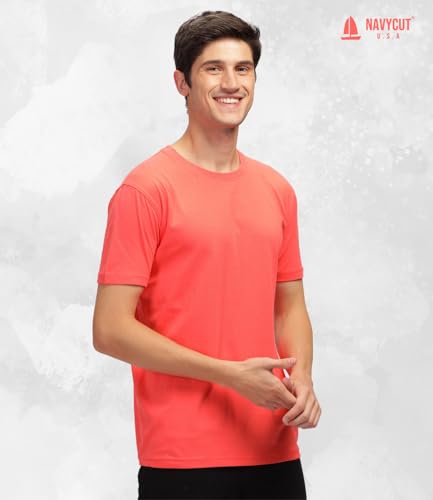 Image of Men T Shirt Cotton Round Neck | Solid Cotton Tee Half Sleeve | Breathable Casual T Shirt for Men | Stylish Round Neck Casual Wear | 12 Colors