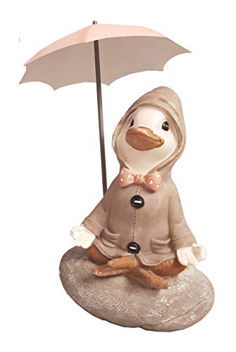 Fountasia Quackers - Paraguas de resina para decoración de jardín (gris), color rosa