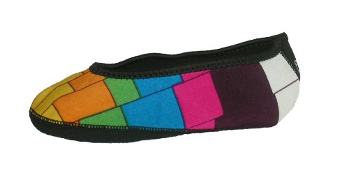 Women's Ballet Flat Fuzzies Slipper, Black, Medium