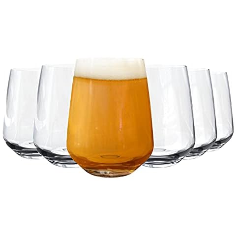 Craft Beer Glass Tumbler 16.5oz / 470ml - Set Case of 6 - IPA Pale Ale Lager Cover