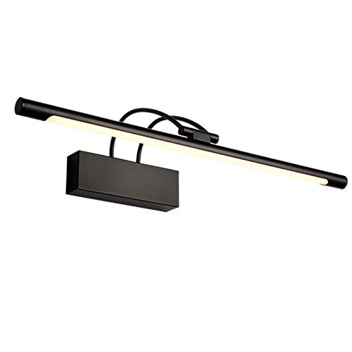 LED Spiegelleuchte Bad Lampe Modern Spiegel Beleuchtung Lampe Badlampe Metall Spiegellampe Mit Schalter Wandlampe Neutralweiß Licht 4000K IP44 Wasserdicht LED Make-Up Light,Schwarz 12W