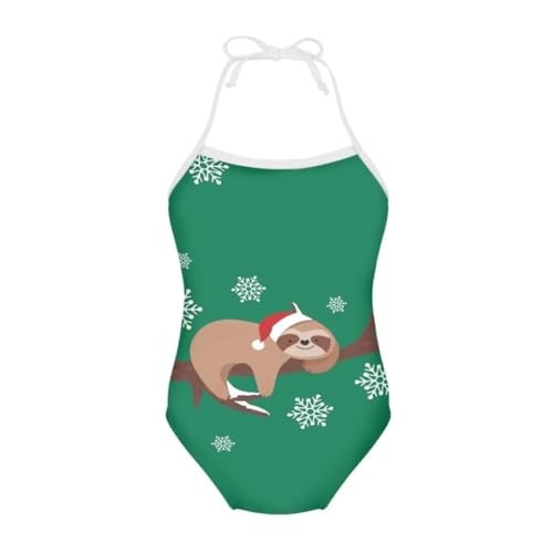 Image of Girl Funny Cute Beach Sport Halter One Piece Swimsuit Bathing Suit for 3-10 Year