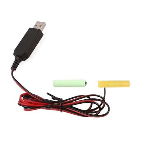 Axyghmz LR03 AAA Battery Eliminators Cable USB Power Supply Cable Replace 2pcs 1.5V AAA Battery for Electric Toy Flashlight Battery Eliminators Cover